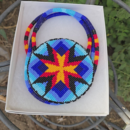 Beaded rosette medallion