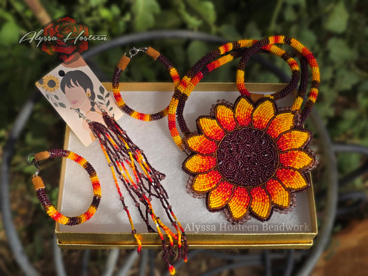 Sunflower beaded set