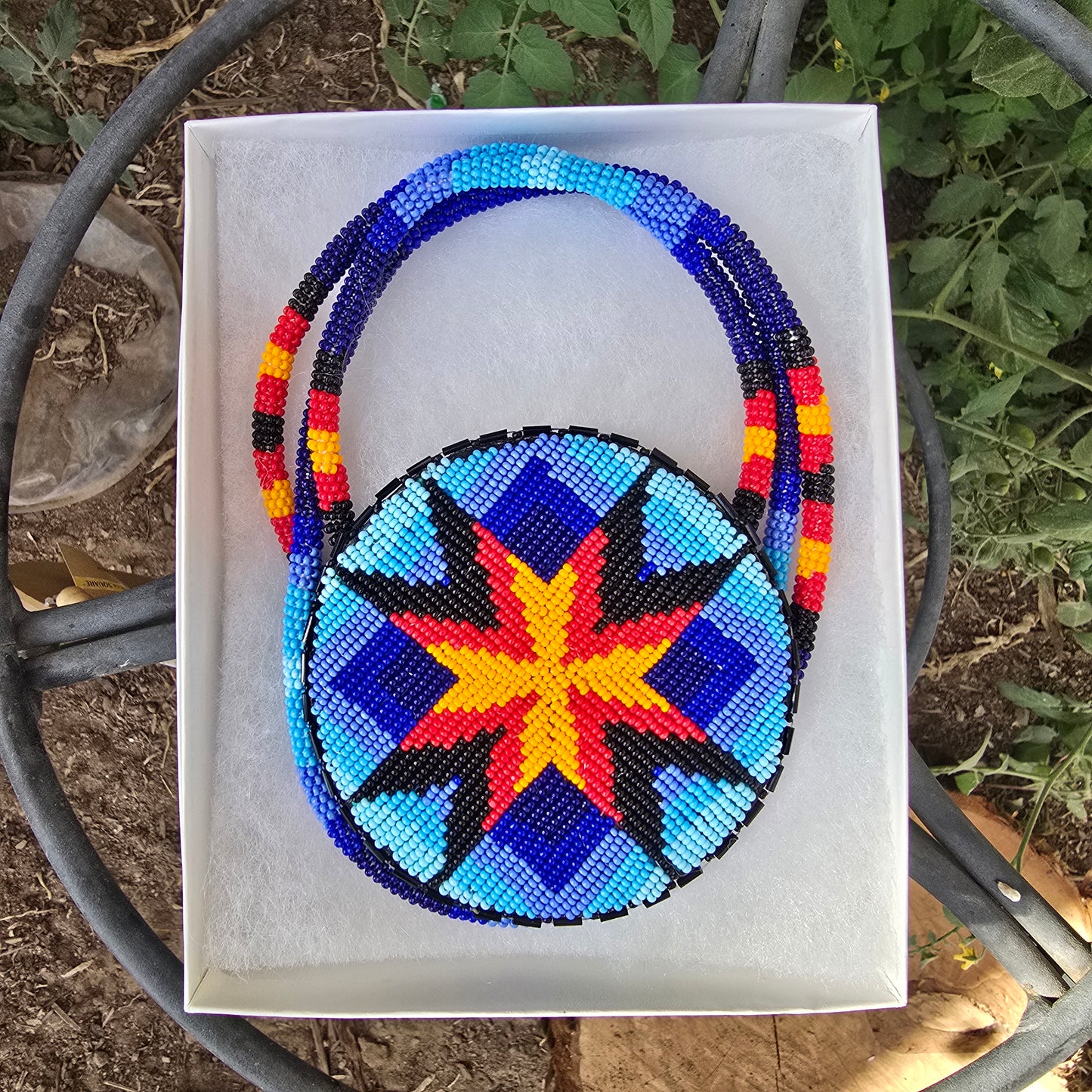 Beaded rosette medallion